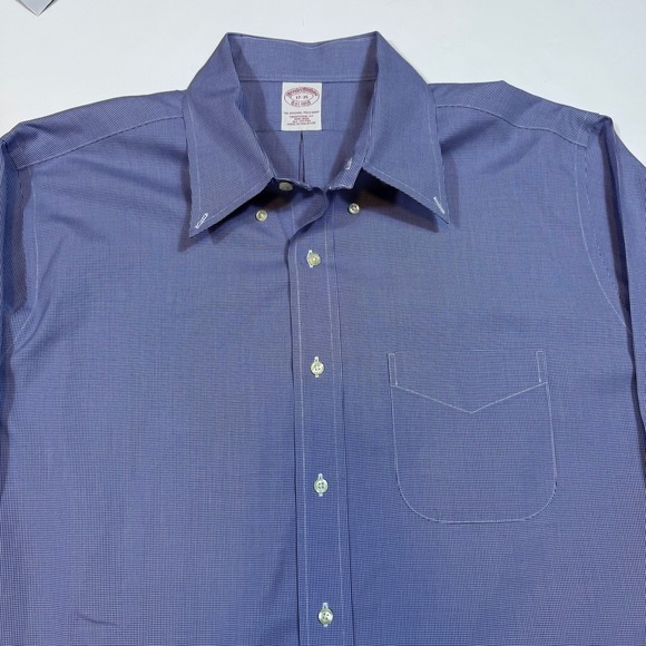 Brooks Brothers 17-35 The Original Polo Shirt Blue Button Down Supima Cotton - Picture 1 of 9
